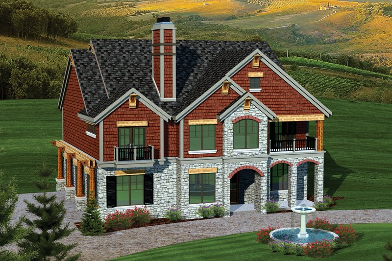 Dream House Plan - Bungalow Exterior - Front Elevation Plan #70-1058