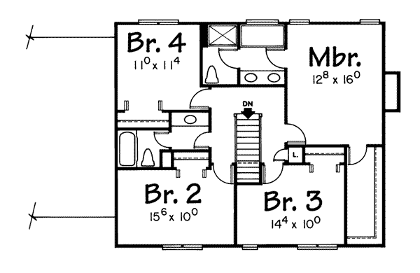 House Plan Design - Traditional Floor Plan - Upper Floor Plan #20-691