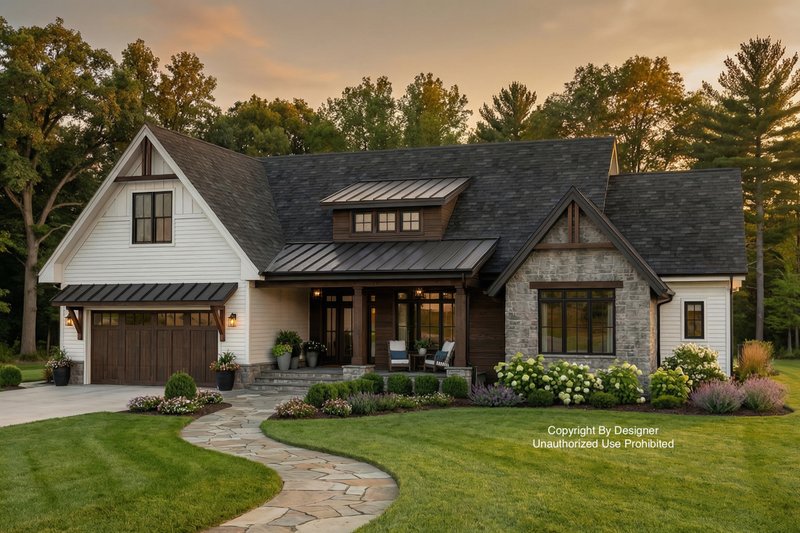 Farmhouse Style House Plan - 3 Beds 2.5 Baths 2229 Sq/Ft Plan #51-1218 Exterior