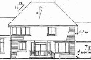 Exterior - Rear Elevation for Traditional House Plan #51-117 - 3 bed, 2.5 bath