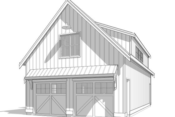 Exterior - Front Elevation 5 for Farmhouse House Plan #1114-48 - 1 bed, 1 bath