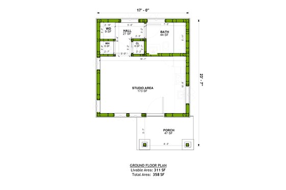 Floor Plan - Main Floor for Traditional House Plan #1106-187, 1 bath