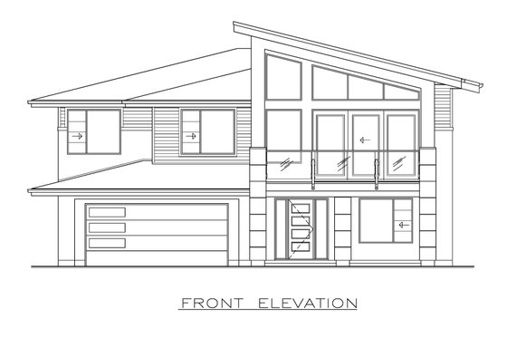 Exterior - Front Elevation 3 for Contemporary House Plan #1100-60 - 3 bed, 4 bath