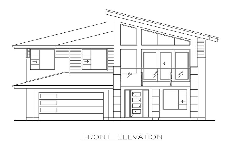 Home Plan - Exterior - Front Elevation 3 for Contemporary House Plan #1100-60 - 3 bed, 4 bath