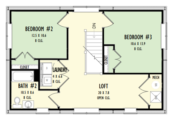 Barndominium Floor Plan - Upper Floor Plan #1092-25
