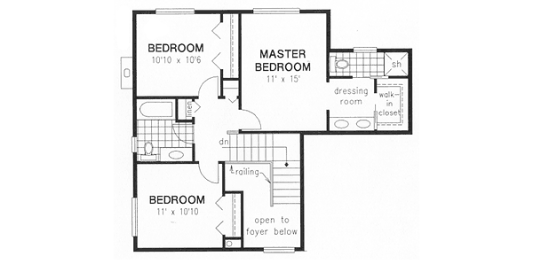 Traditional Floor Plan - Upper Floor Plan #18-9043