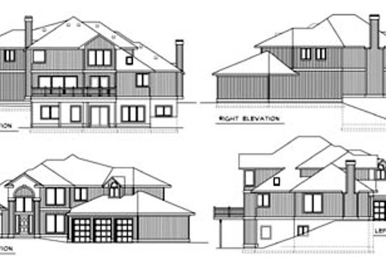 Exterior - Rear Elevation for Mediterranean House Plan #100-441 - 3 bed, 2.5 bath