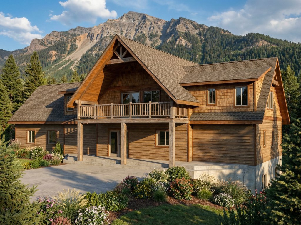 Exterior - Front Elevation 2 for Cabin House Plan #117-1092 - 3 bed, 3 bath