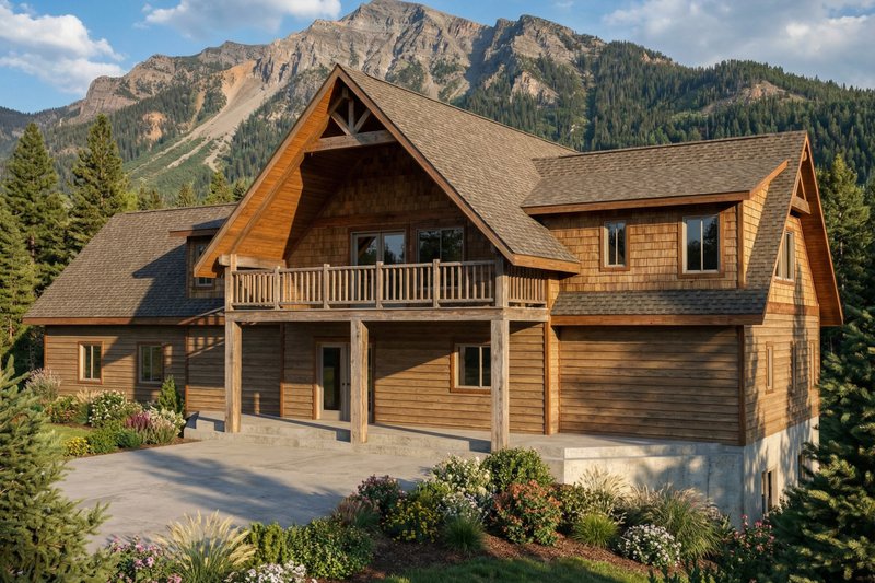 Exterior - Front Elevation 2 for Cabin House Plan #117-1092 - 3 bed, 3 bath