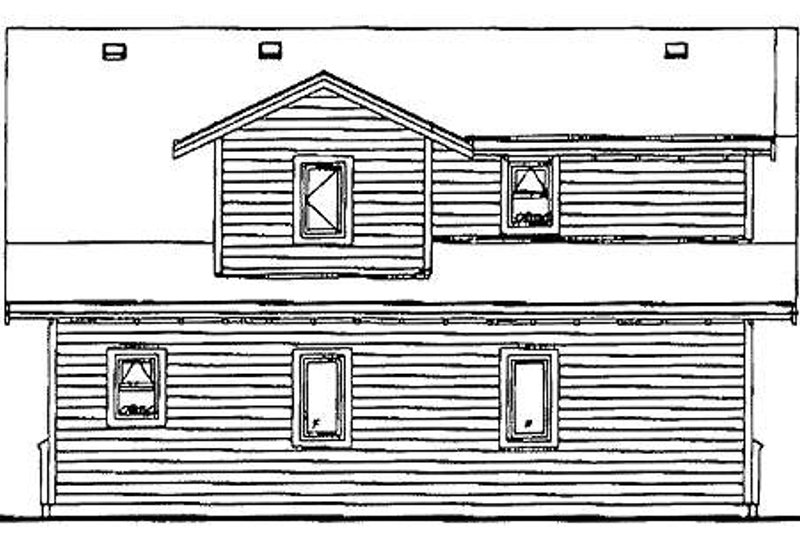 House Blueprint - Exterior - Rear Elevation for Bungalow House Plan #47-515 - 1 bed, 1.5 bath