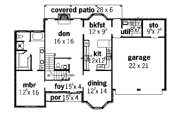 European Floor Plan - Main Floor Plan #16-239