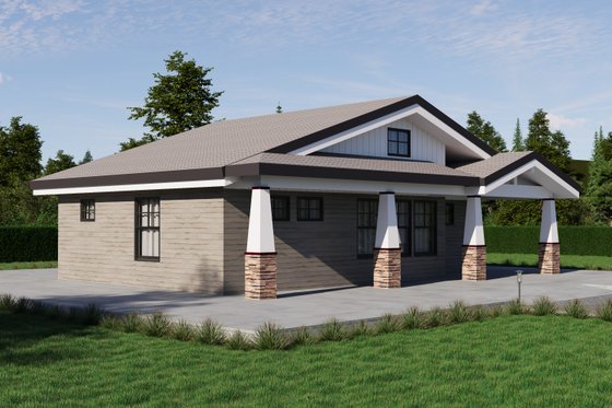 Exterior - Front Elevation 3 for Craftsman House Plan #1106-135 - 2 bed, 2 bath