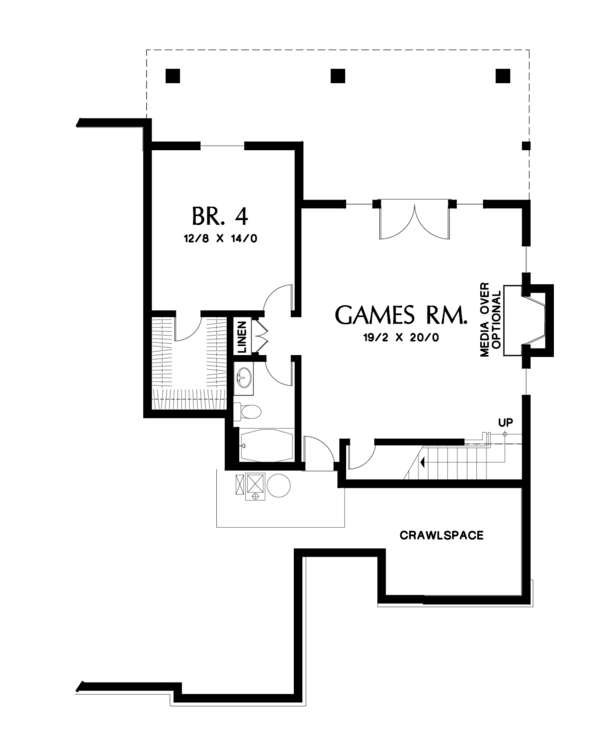 House Plan Design - Craftsman Floor Plan - Lower Floor Plan #48-670
