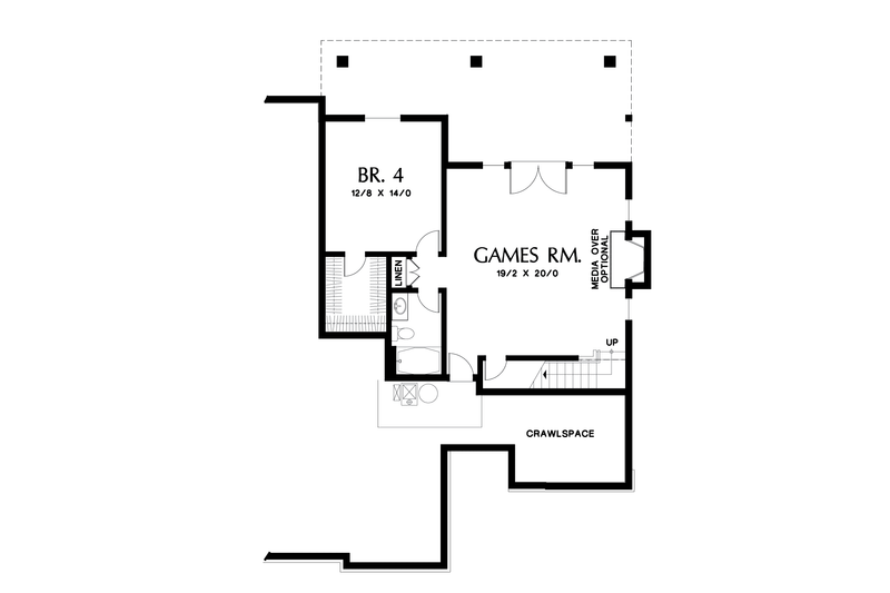 Home Plan - Floor Plan - Lower Floor for Craftsman House Plan #48-670 - 4 bed, 3 bath