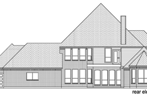 Exterior - Rear Elevation for European House Plan #84-509 - 4 bed, 3.5 bath