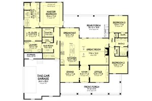 Floor Plan - Main Floor for Farmhouse House Plan #430-196 - 3 bed, 2.5 bath