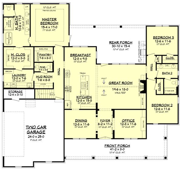 Home Plan - Farmhouse Floor Plan - Main Floor Plan #430-196