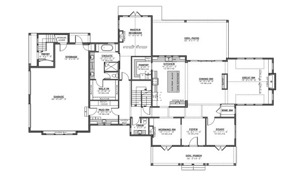 House Design - Farmhouse Floor Plan - Main Floor Plan #1086-2