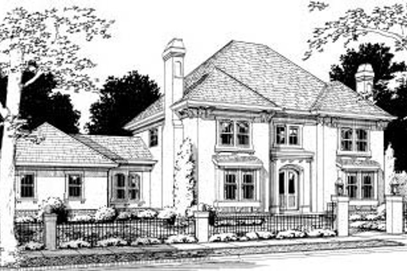 Architectural House Design - European Exterior - Front Elevation Plan #20-320