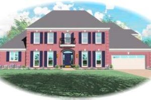 Colonial Exterior - Front Elevation Plan #81-1201