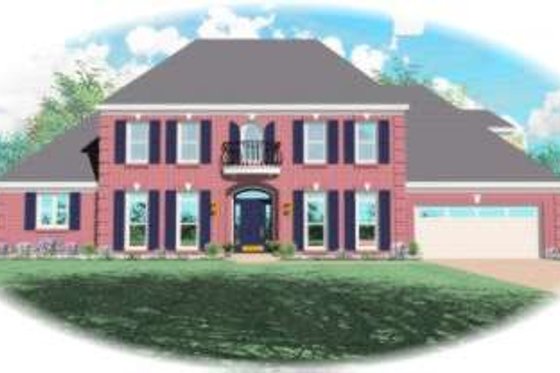 Exterior - Front Elevation for Colonial House Plan #81-1201 - 3 bed, 4 bath