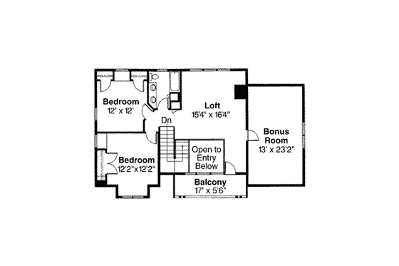 Floor Plan - Upper Floor for Craftsman House Plan #124-208 - 3 bed, 3.5 bath