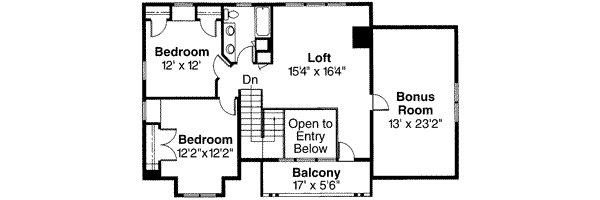 Craftsman Floor Plan - Upper Floor Plan #124-208