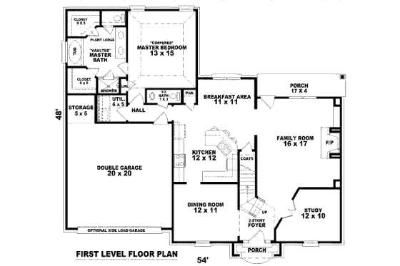 Floor Plan - Main Floor for European House Plan #81-13680 - 4 bed, 2.5 bath