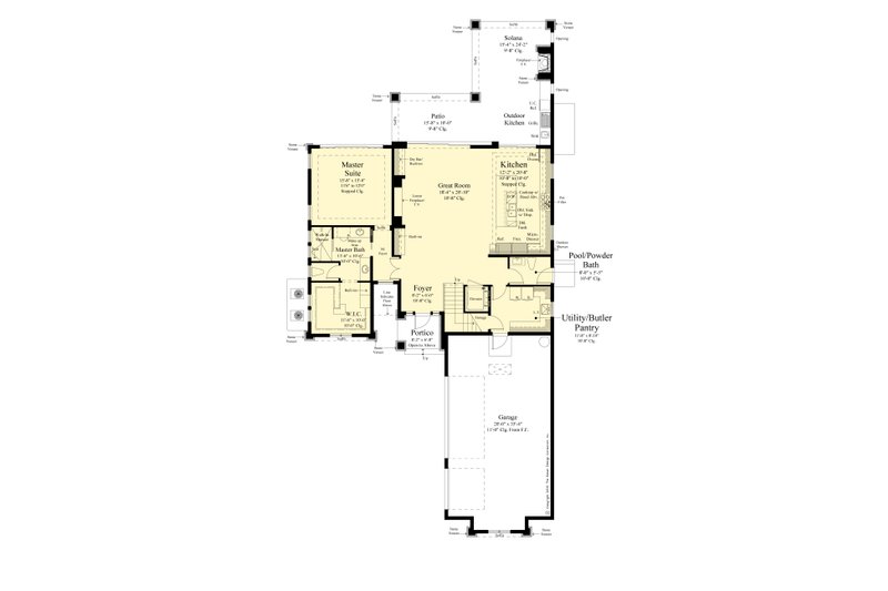 House Plan Design - Floor Plan - Main Floor for Contemporary House Plan #930-537 - 4 bed, 4.5 bath