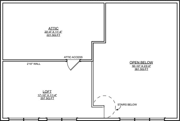 Dream House Plan - Floor Plan - Upper Floor for Beach House Plan #1116-50 - 2 bed, 2 bath