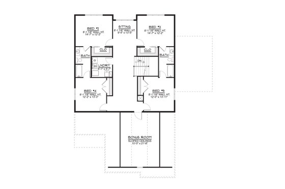Floor Plan - Upper Floor for Craftsman House Plan #1064-145 - 5 bed, 3.5 bath