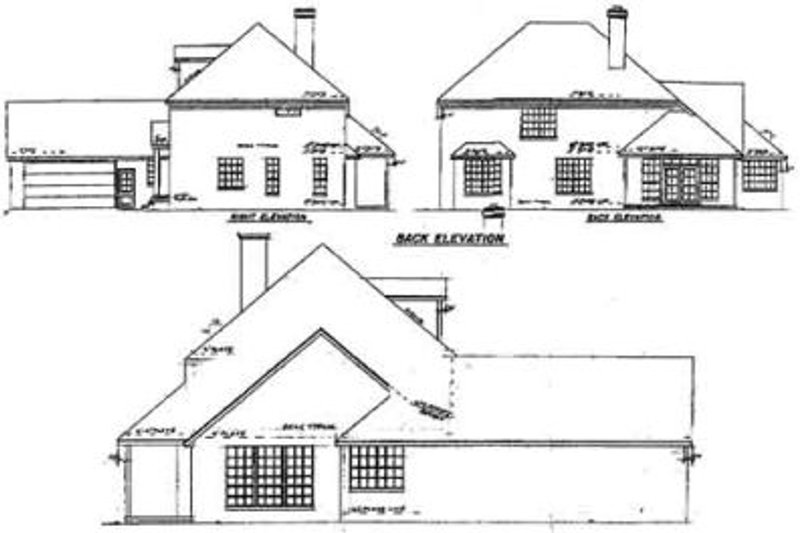 Home Plan - Exterior - Rear Elevation for Colonial House Plan #52-131 - 4 bed, 5 bath