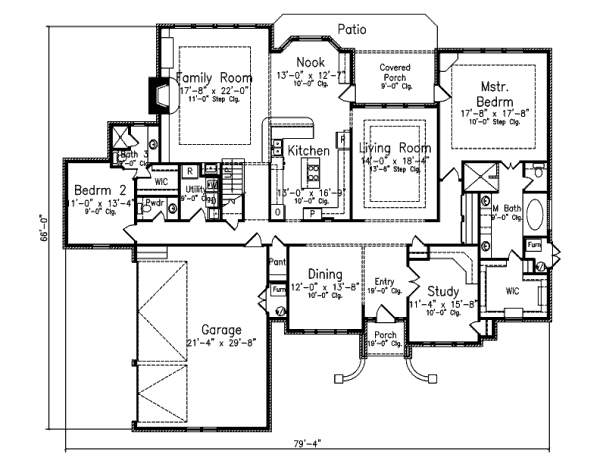 European Floor Plan - Main Floor Plan #52-222