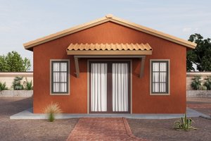 Adobe / Southwestern Exterior - Front Elevation Plan #1106-50