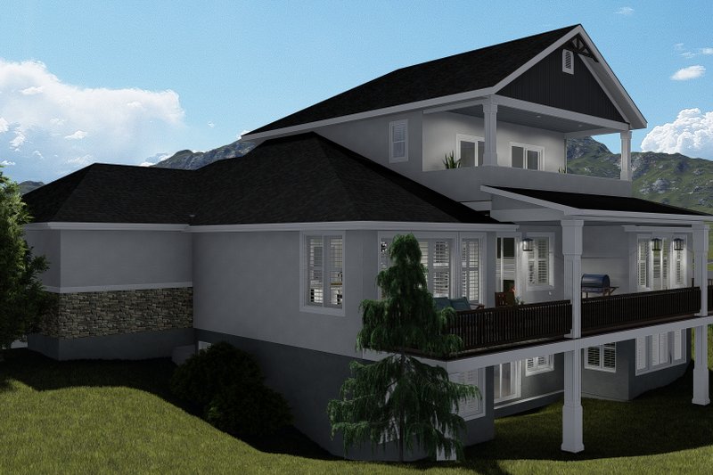 Architectural House Design - Exterior - Rear Elevation 1 for Traditional House Plan #1060-69 - 5 bed, 4.5 bath