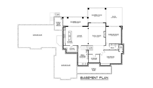 Craftsman Floor Plan - Lower Floor Plan #1064-273