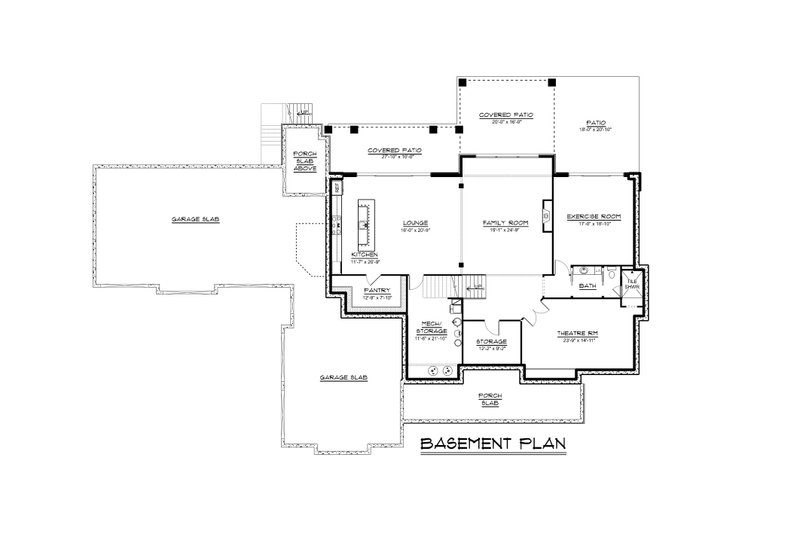 House Design - Floor Plan - Lower Floor for Craftsman House Plan #1064-273 - 5 bed, 5 bath