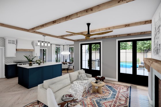 Interior - Family Room 1 for Farmhouse House Plan #1094-9 - 4 bed, 3 bath