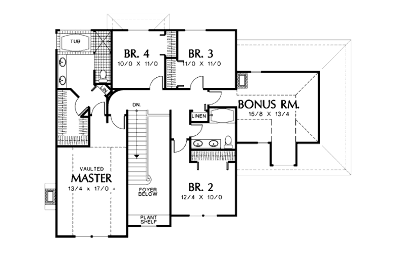 Home Plan - Floor Plan - Upper Floor for Traditional House Plan #48-448 - 4 bed, 2.5 bath
