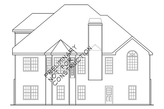 Exterior - Rear Elevation for Traditional House Plan #927-28 - 4 bed, 3 bath