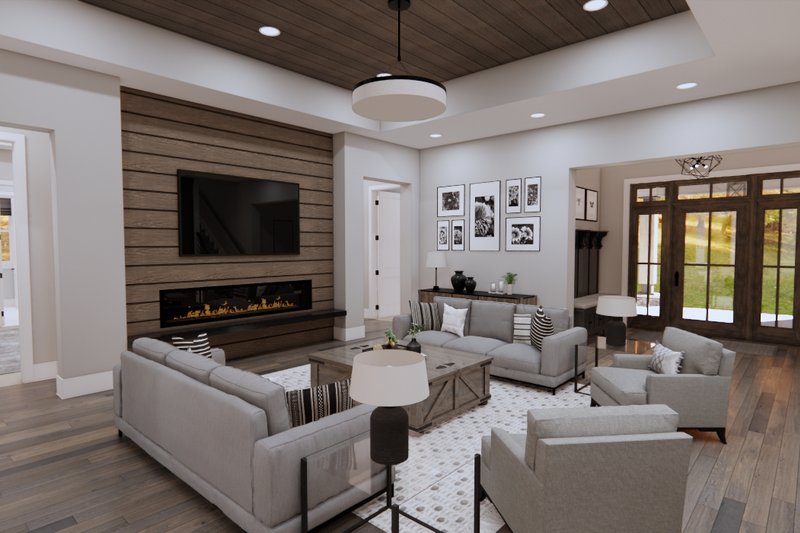 Architectural House Design - Interior - Family Room 1 for Farmhouse House Plan #51-1218 - 3 bed, 2.5 bath