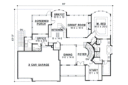European Style House Plan - 3 Beds 2.5 Baths 3462 Sq/Ft Plan #67-210 