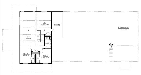 House Blueprint - Floor Plan - Upper Floor for Barndominium House Plan #1064-501 - 5 bed, 6 bath