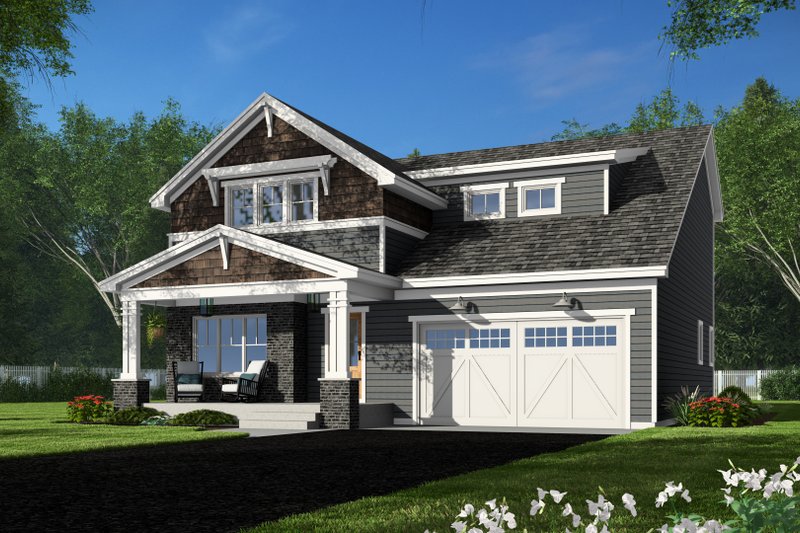 House Blueprint - Exterior - Front Elevation 5 for Bungalow House Plan #51-1355 - 3 bed, 2.5 bath