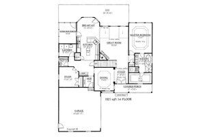 Craftsman house plan side entry garage floor plan