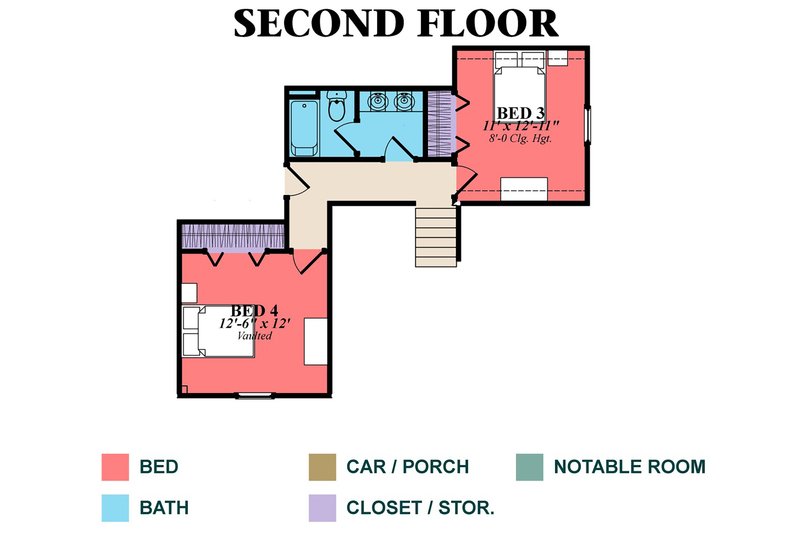 Home Plan - Floor Plan - Upper Floor for Country House Plan #63-432 - 4 bed, 3 bath