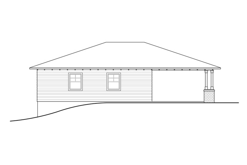 Dream House Plan - Exterior - Other Elevation for Prairie House Plan #124-1187, 1 bath