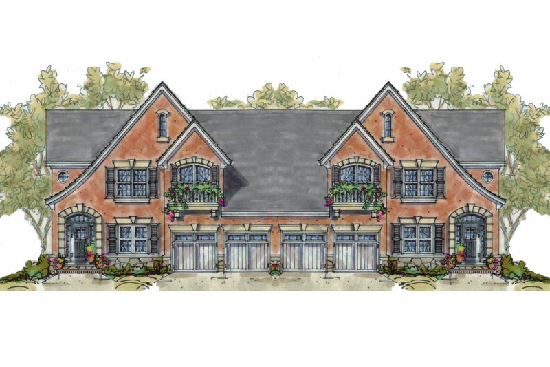 Dream House Plan - Exterior - Front Elevation 4 for European House Plan #20-1352 - 4 bed, 2.5 bath