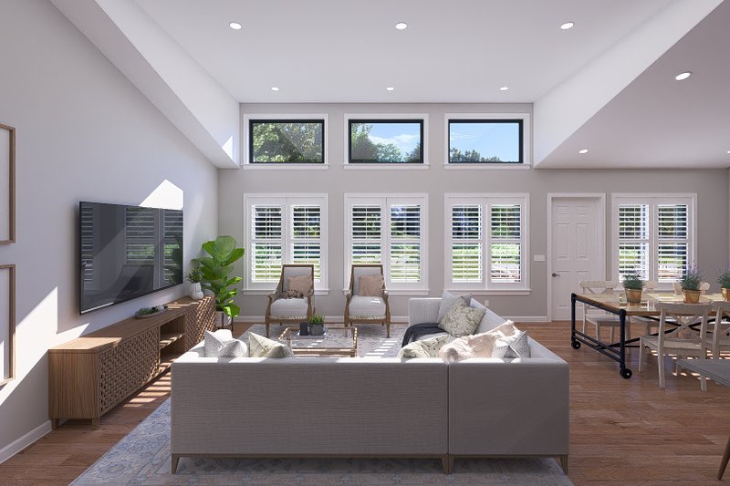 House Plan Design - Interior - Family Room 1 for Barndominium House Plan #1060-292 - 3 bed, 3.5 bath