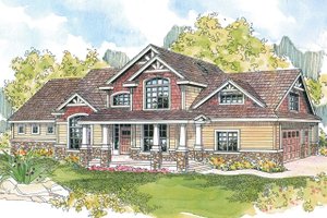 Exterior - Front Elevation 4 for Craftsman House Plan #124-582 - 4 bed, 3.5 bath